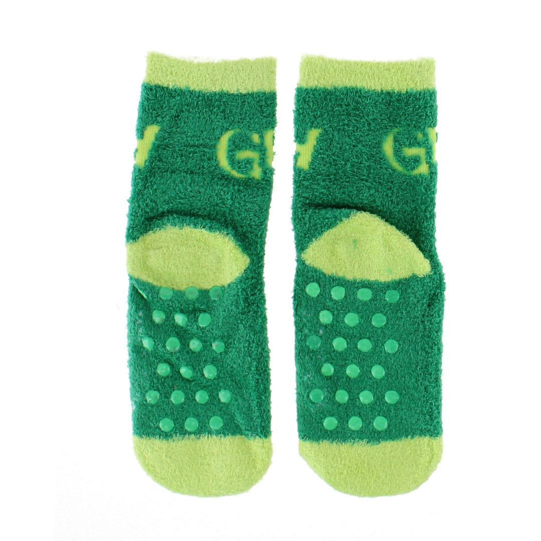 Textiel Trade Kid's Dr. Seuss The Grinch Comfy Gripper Socks (2 Pack) - Green and Red