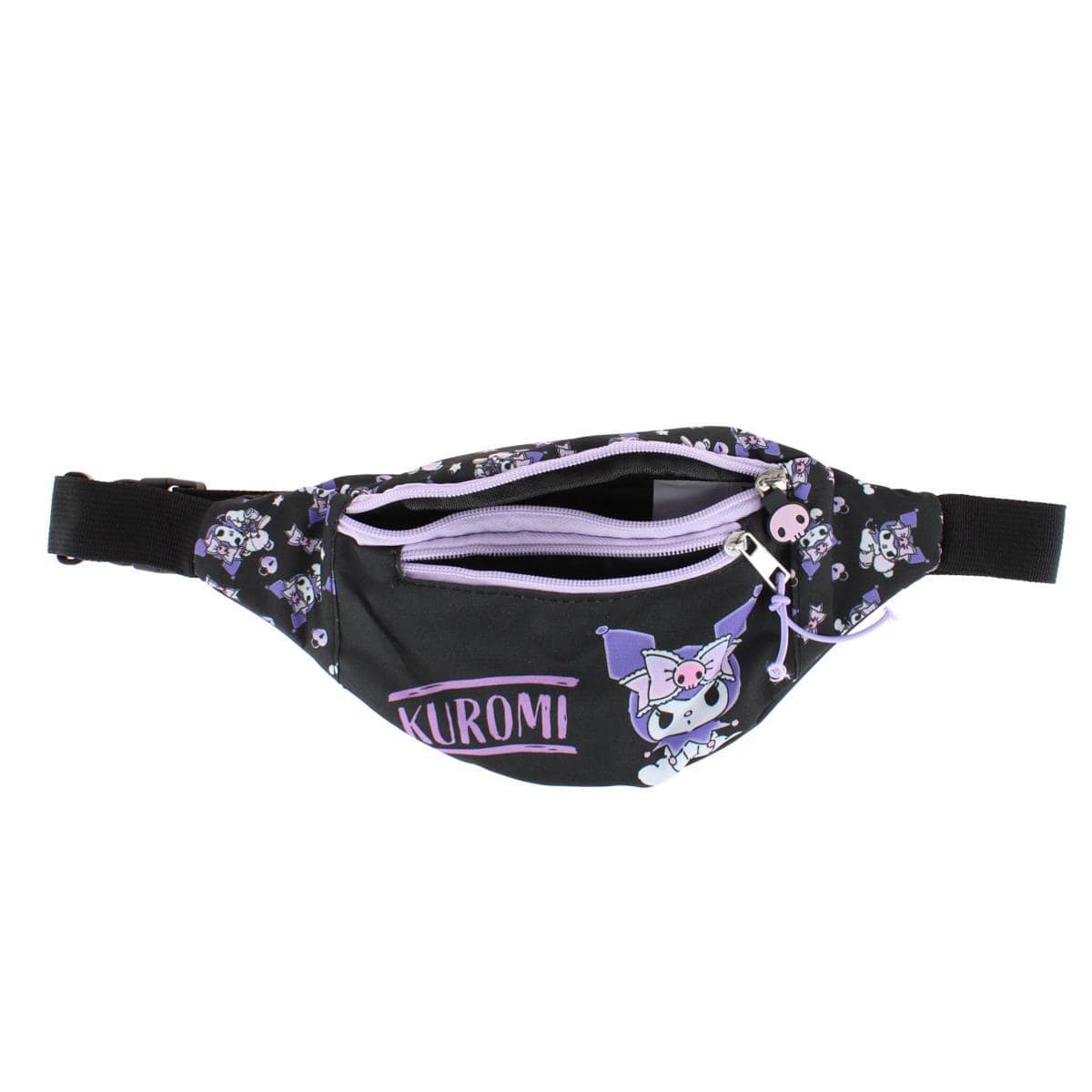 Textiel Trade Girls Sanrio Kuromi Waist Fanny Pack - Black
