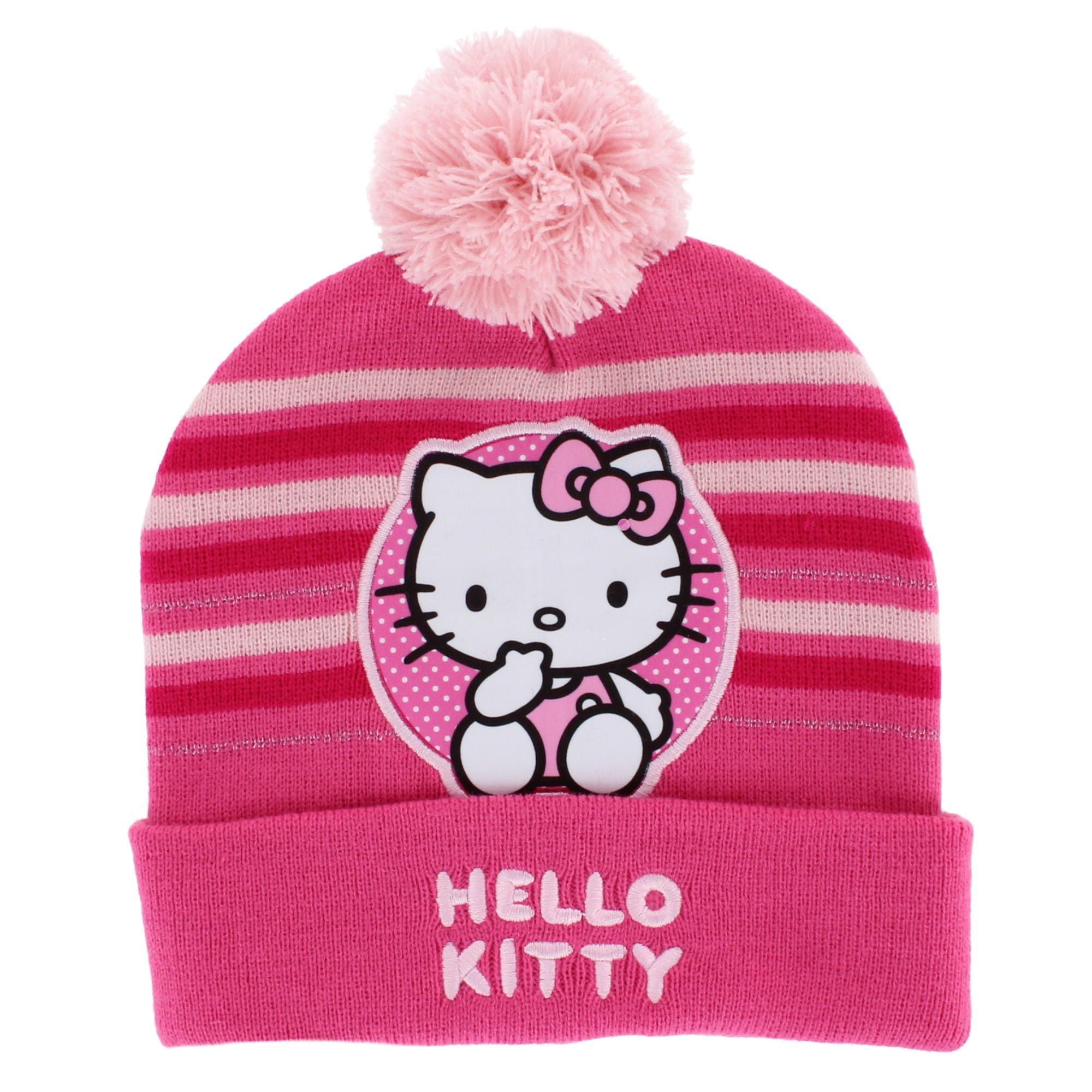 Textiel Trade Girl's Sanrio Hello Kitty Striped Winter Beanie Hat