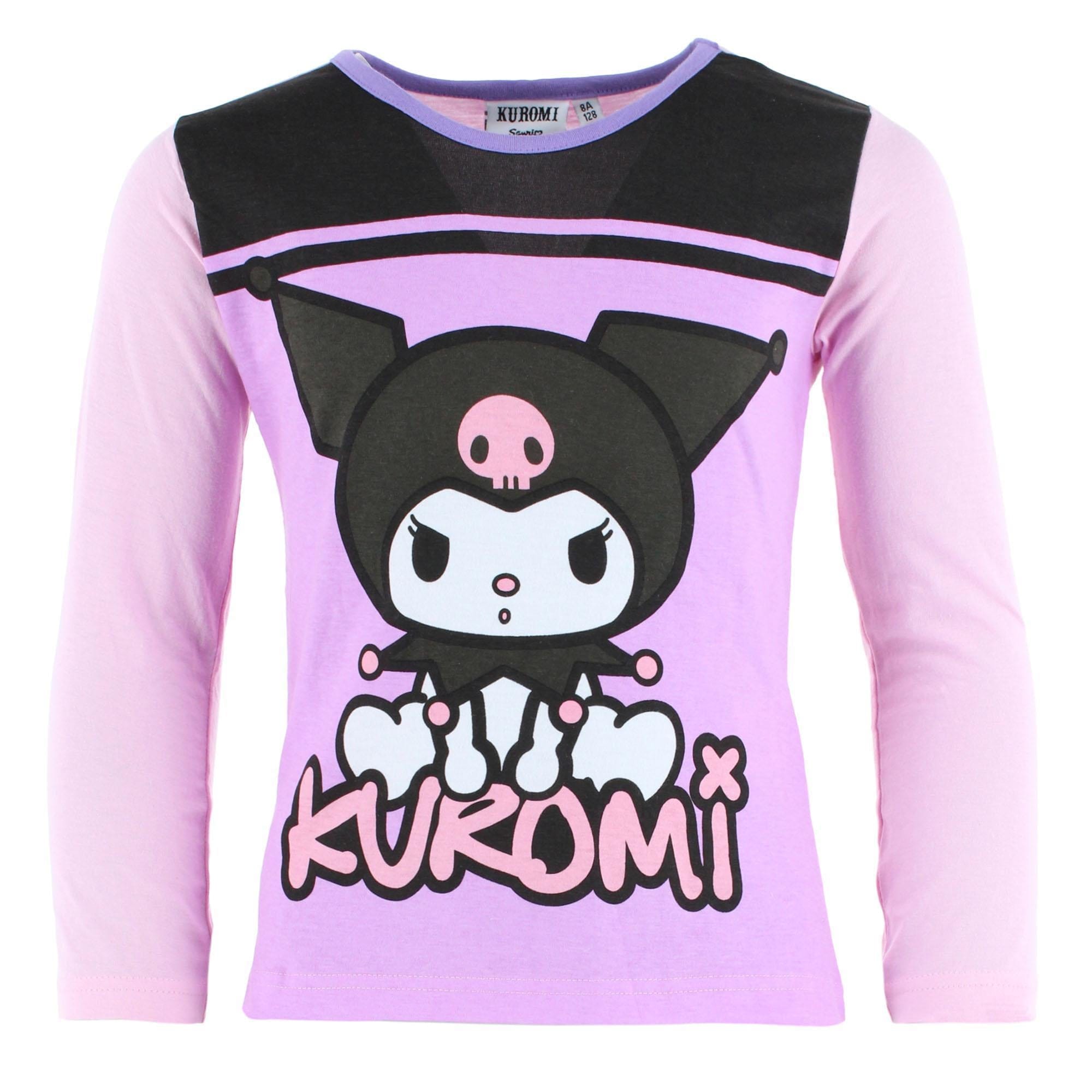 Textiel Trade Girls Kuromi Long Sleeve Pajama Set - Light Pink