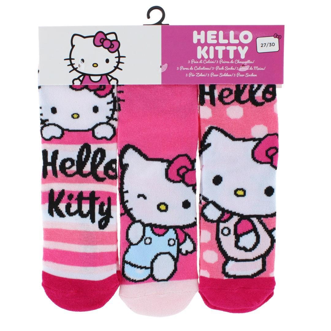 Textiel Trade Girls' Sanrio Hello Kitty Novelty Socks (3 Pairs) - Pink