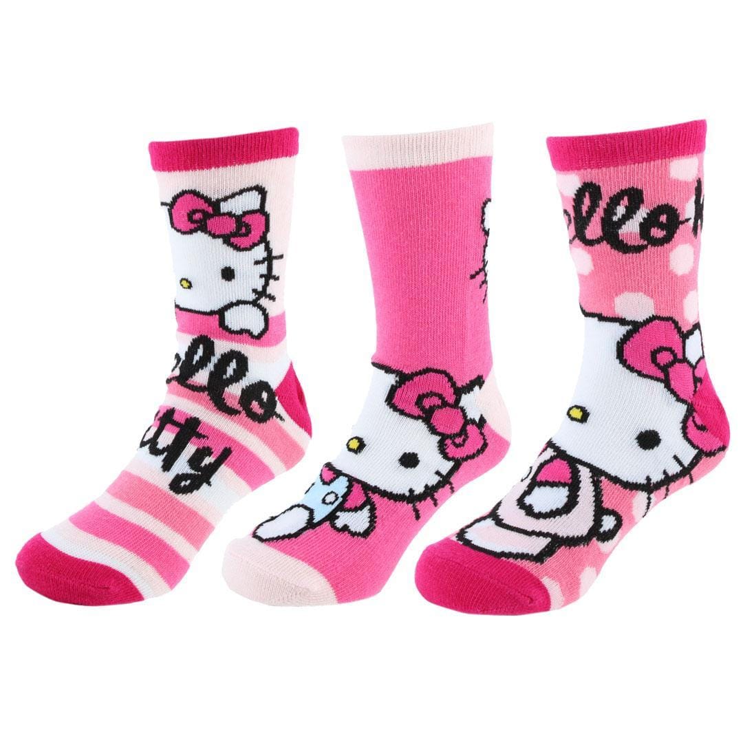 Textiel Trade Girls' Sanrio Hello Kitty Novelty Socks (3 Pairs) - Girls' Sanrio Hello Kitty Novelty Socks (3 Pairs)