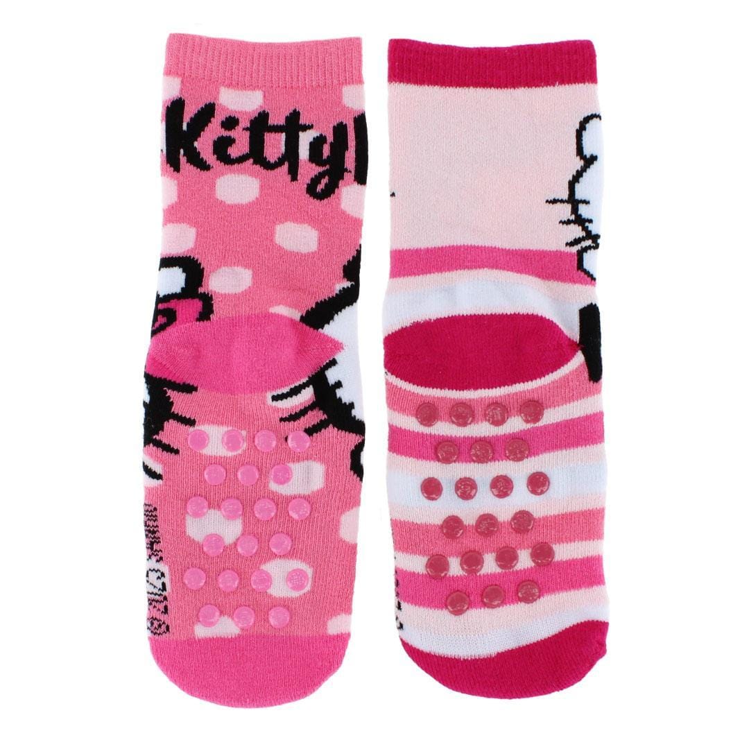 Textiel Trade Girl's Sanrio Hello Kitty Snuggle No-Slip Socks (2 Pairs) - Pink