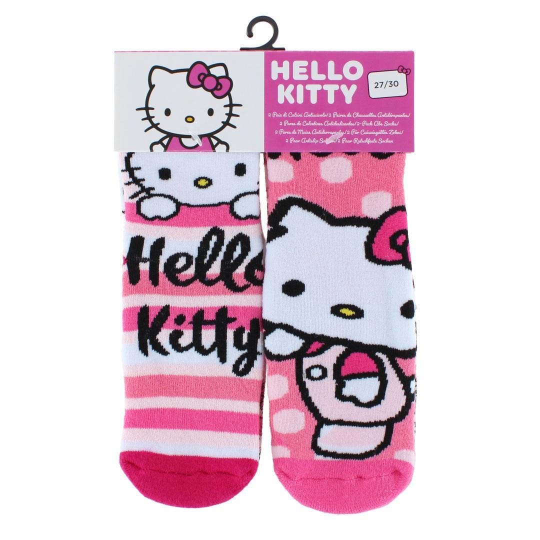Textiel Trade Girl's Sanrio Hello Kitty Snuggle No-Slip Socks (2 Pairs) - Pink