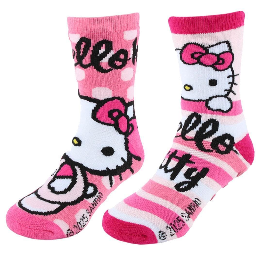 Textiel Trade Girl's Sanrio Hello Kitty Snuggle No-Slip Socks (2 Pairs) - Girl's Sanrio Hello Kitty Snuggle No-Slip Socks (2 Pairs)