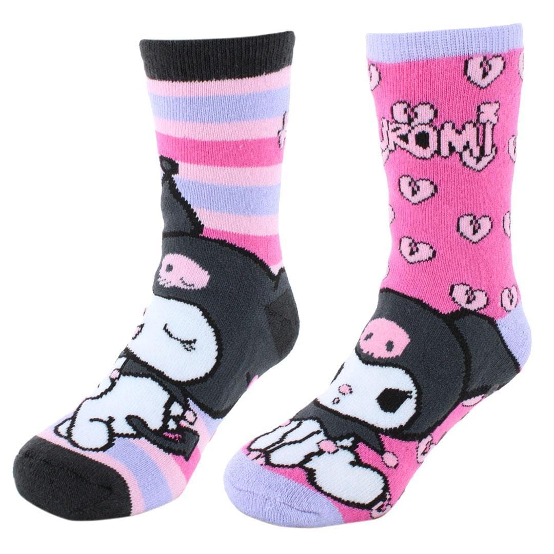 Textiel Trade Girl's Sanrio Hello Kitty Kuromi Non-Slip Socks (2 Pair) - Multiple