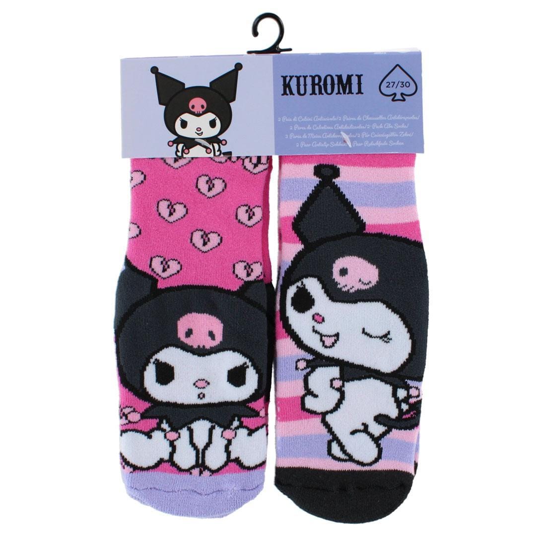 Textiel Trade Girl's Sanrio Hello Kitty Kuromi Non-Slip Socks (2 Pair) - Multiple