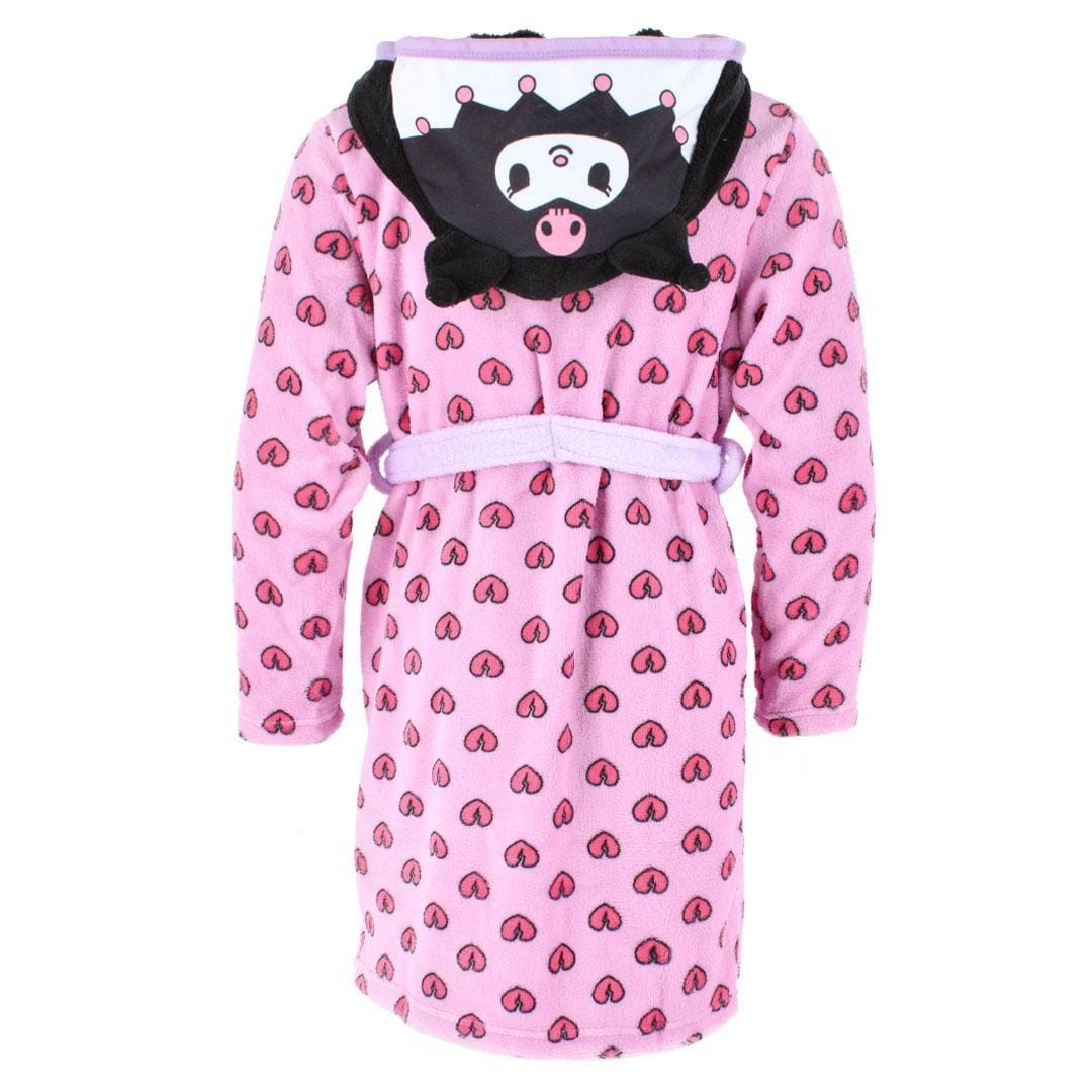 Textiel Trade Girl's Kuromi Hoodie Bath Robe - Pink
