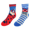 Girl's Disney Miraculous Ladybug Non-Slip Terrycloth Socks (2 Pack)