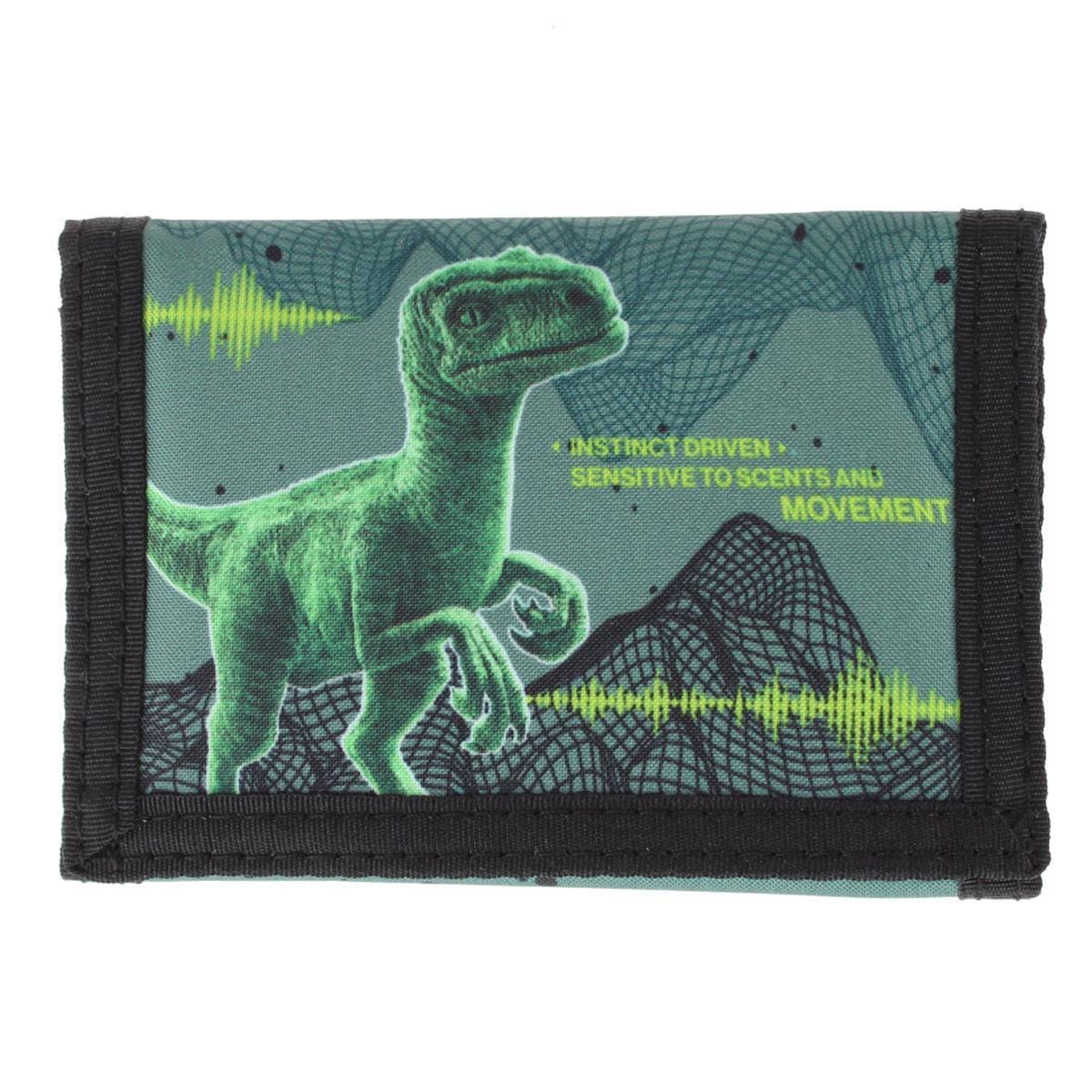 Textiel Trade Boy's Jurassic World Hook & Look Closure Tri Fold Wallet - Green