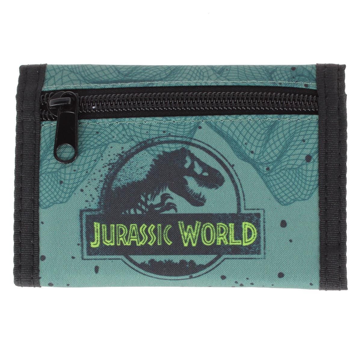 Textiel Trade Boy's Jurassic World Hook & Look Closure Tri Fold Wallet - Green
