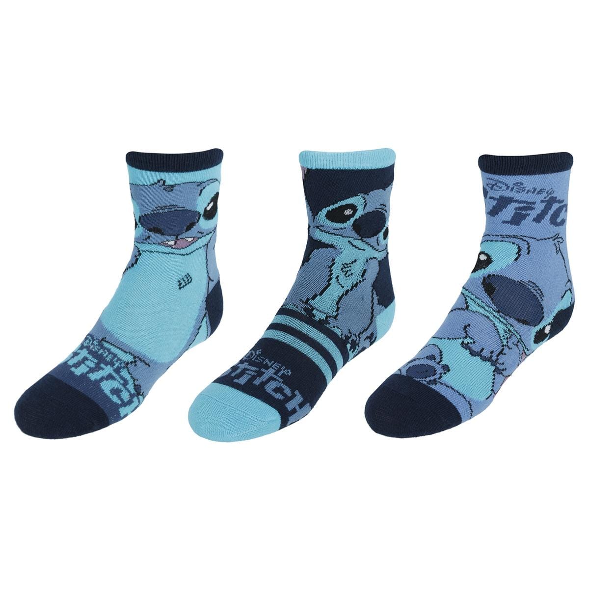 Textiel Trade Kid's Disney's Lilo & Stitch Fun Novelty Socks (3 Pair) - Blue