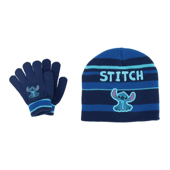 Kids' One Size Fits Most Disney Lilo & Stitch Hat and Gloves Winter Set
