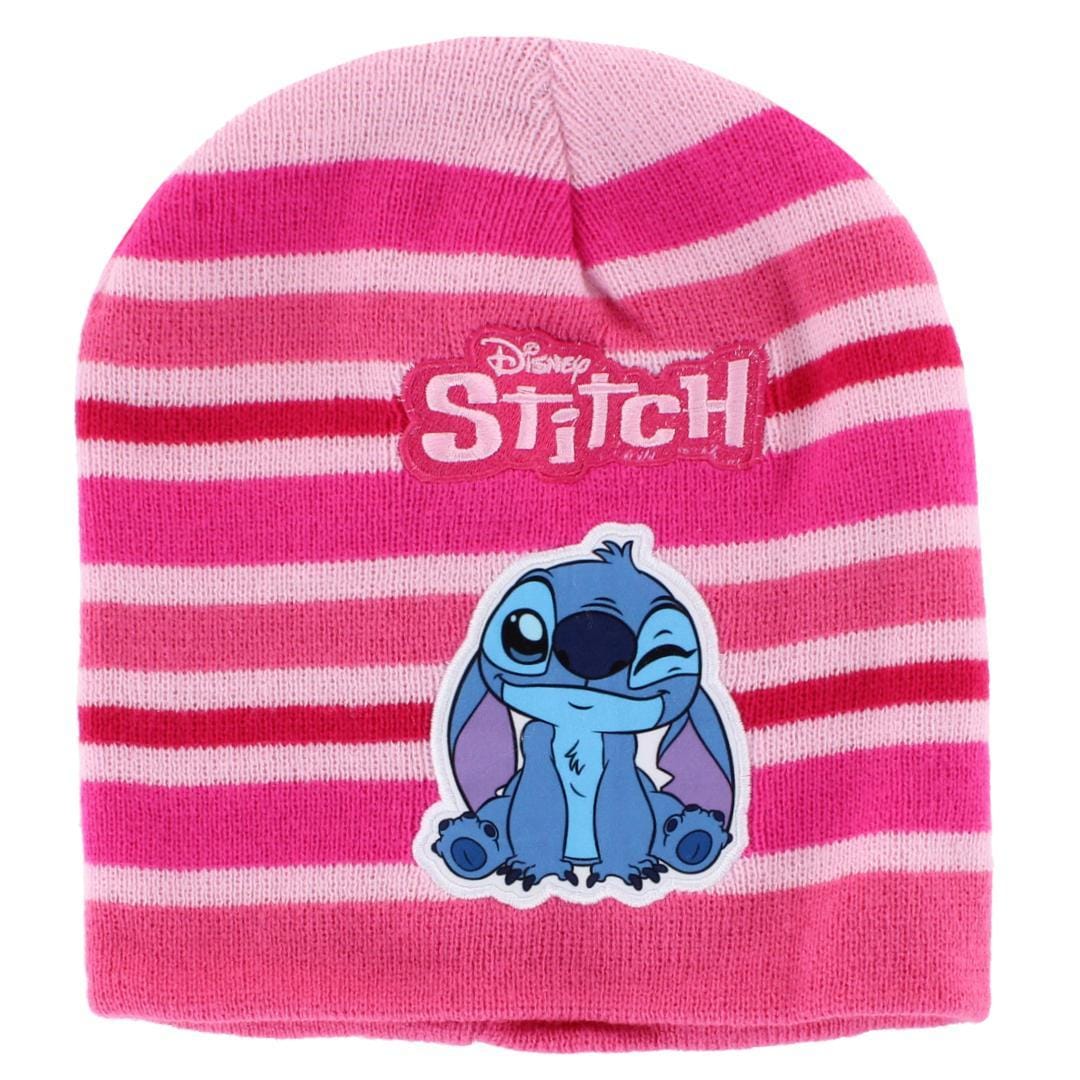 Textiel Trade Girl's Disney Stitch Winter Beanie and Gloves Set - Light Pink
