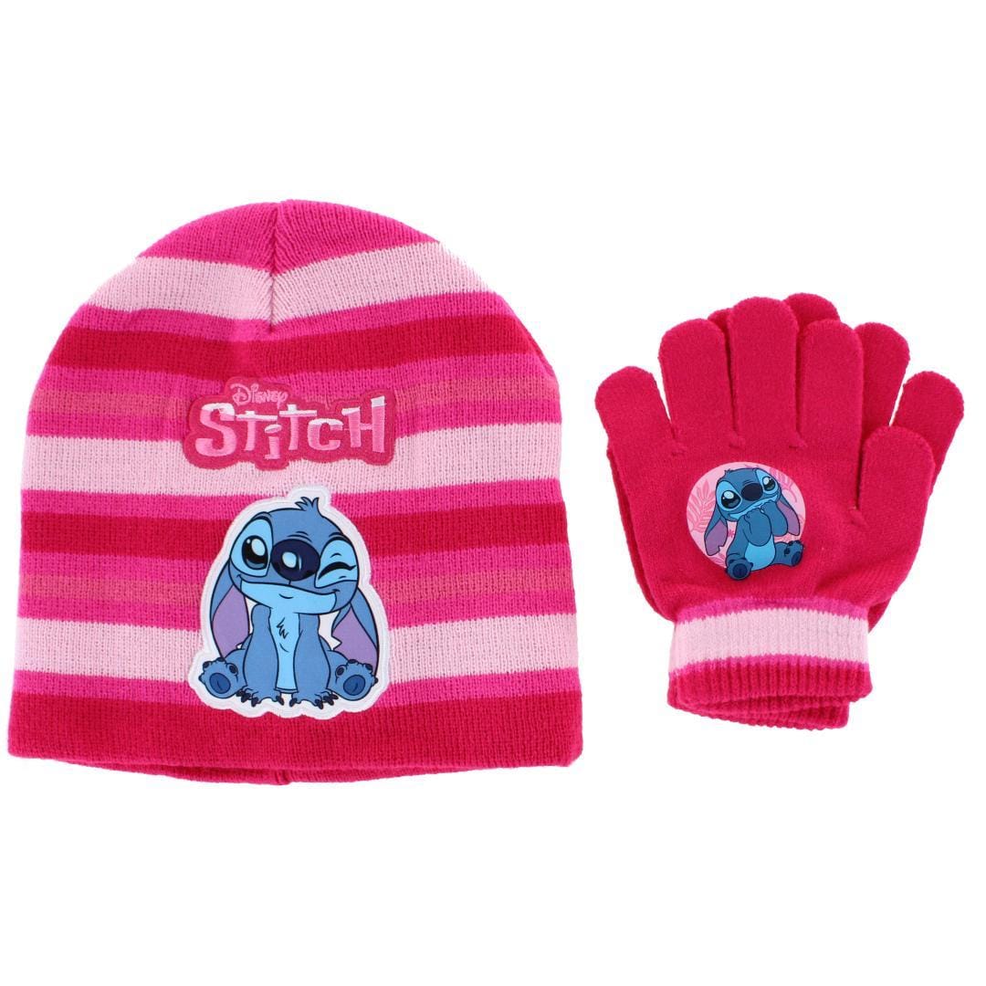 Textiel Trade Girl's Disney Stitch Winter Beanie and Gloves Set - Girl's Disney Stitch Winter Beanie and Gloves Set