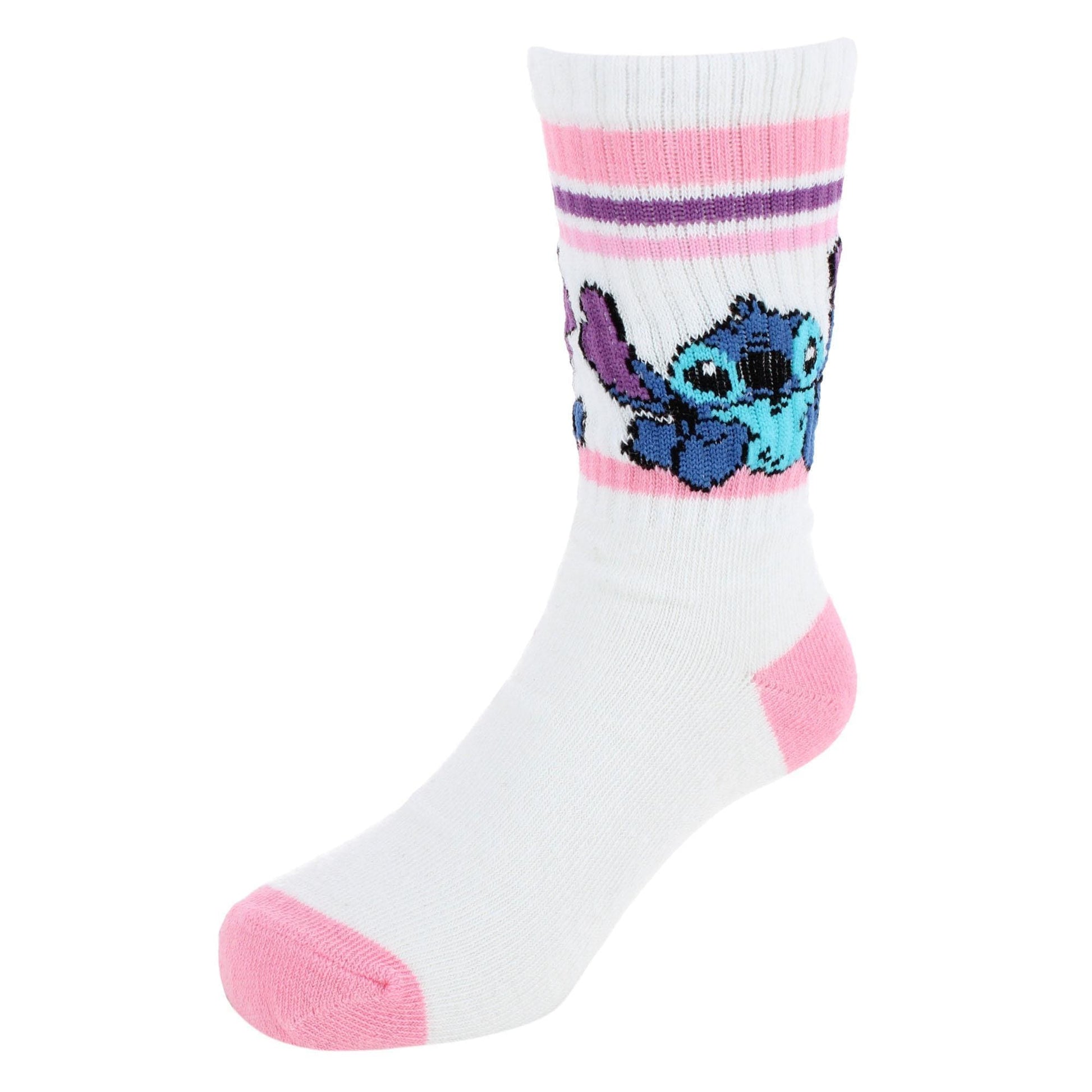 Textiel Trade Girl's Disney Lilo & Stitch Ribbed Athletic Socks (2 Pair) - Girl's Disney Lilo & Stitch Ribbed Athletic Socks (2 Pair)