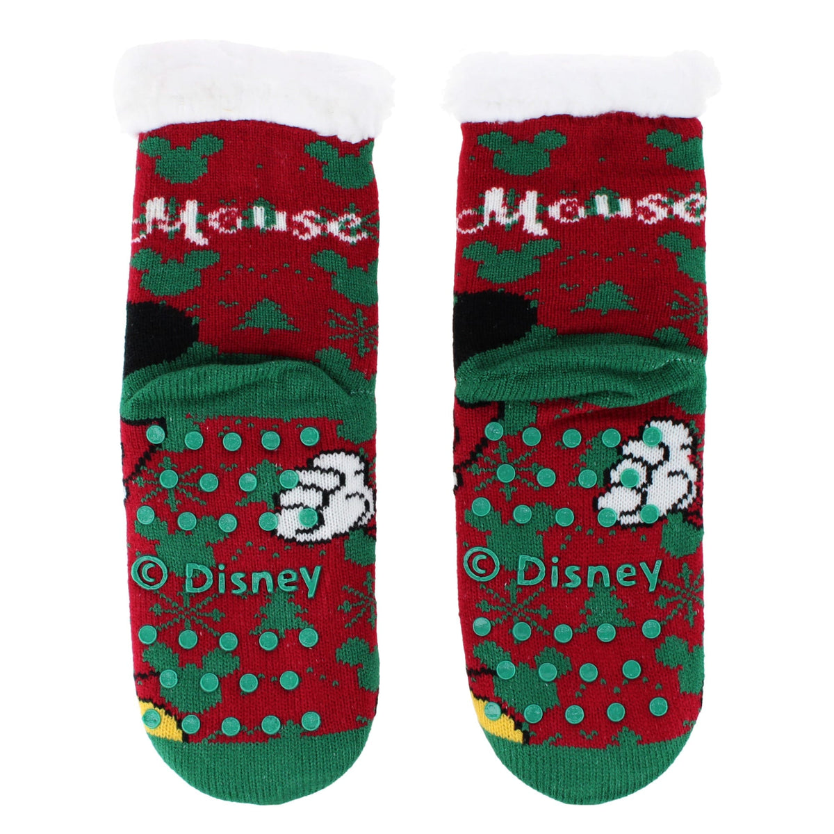 Textiel Trade Kid's Disney Mickey Mouse Santa Fleece Socks (1 Pair) - Red