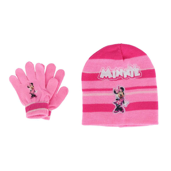 Girl's One Size Fits Most Disney Minnie Mouse Hat and Glove Winter Set