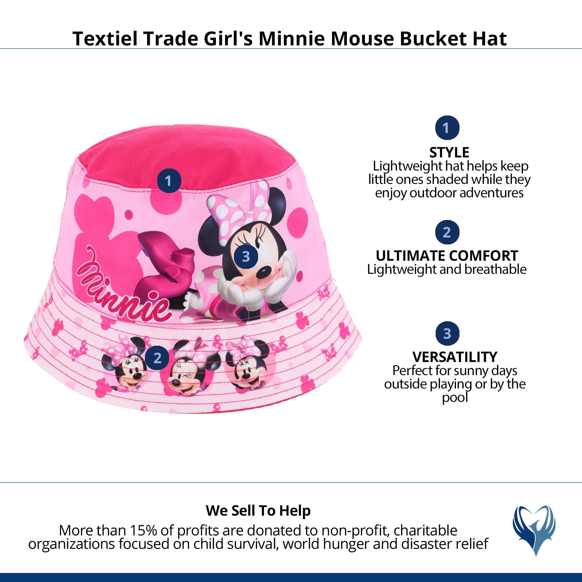 Textiel Trade Girl's Minnie Mouse Bucket Hat - Pink