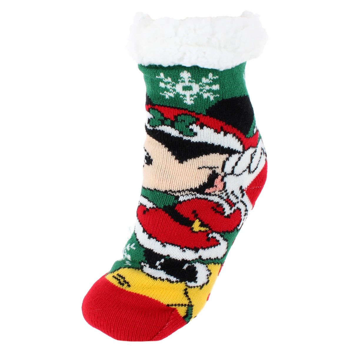 Textiel Trade Girl's Disney Minnie Mouse Santa Fleece Socks (1 Pair) - Green