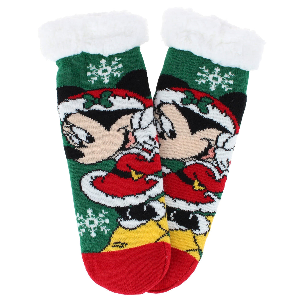 Textiel Trade Girl's Disney Minnie Mouse Santa Fleece Socks (1 Pair) - Green