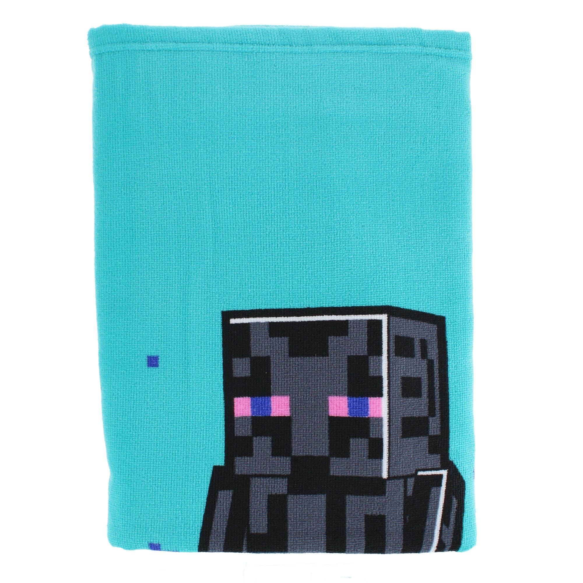 Textiel Trade Boy's Minecraft Creeper Steve and Alex Beach Towel - Blue