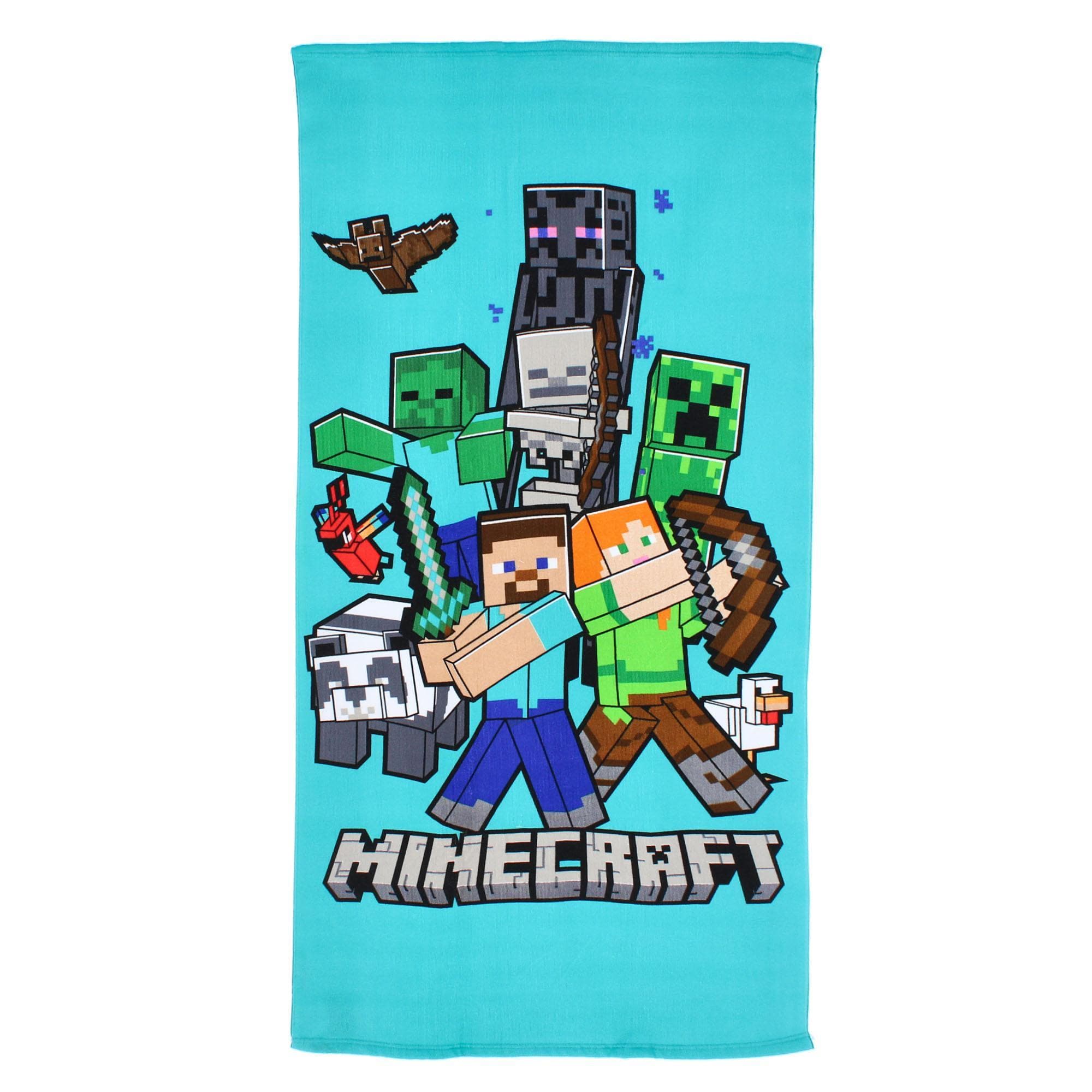 Textiel Trade Boy's Minecraft Creeper Steve and Alex Beach Towel - Boy's Minecraft Creeper Steve and Alex Beach Towel