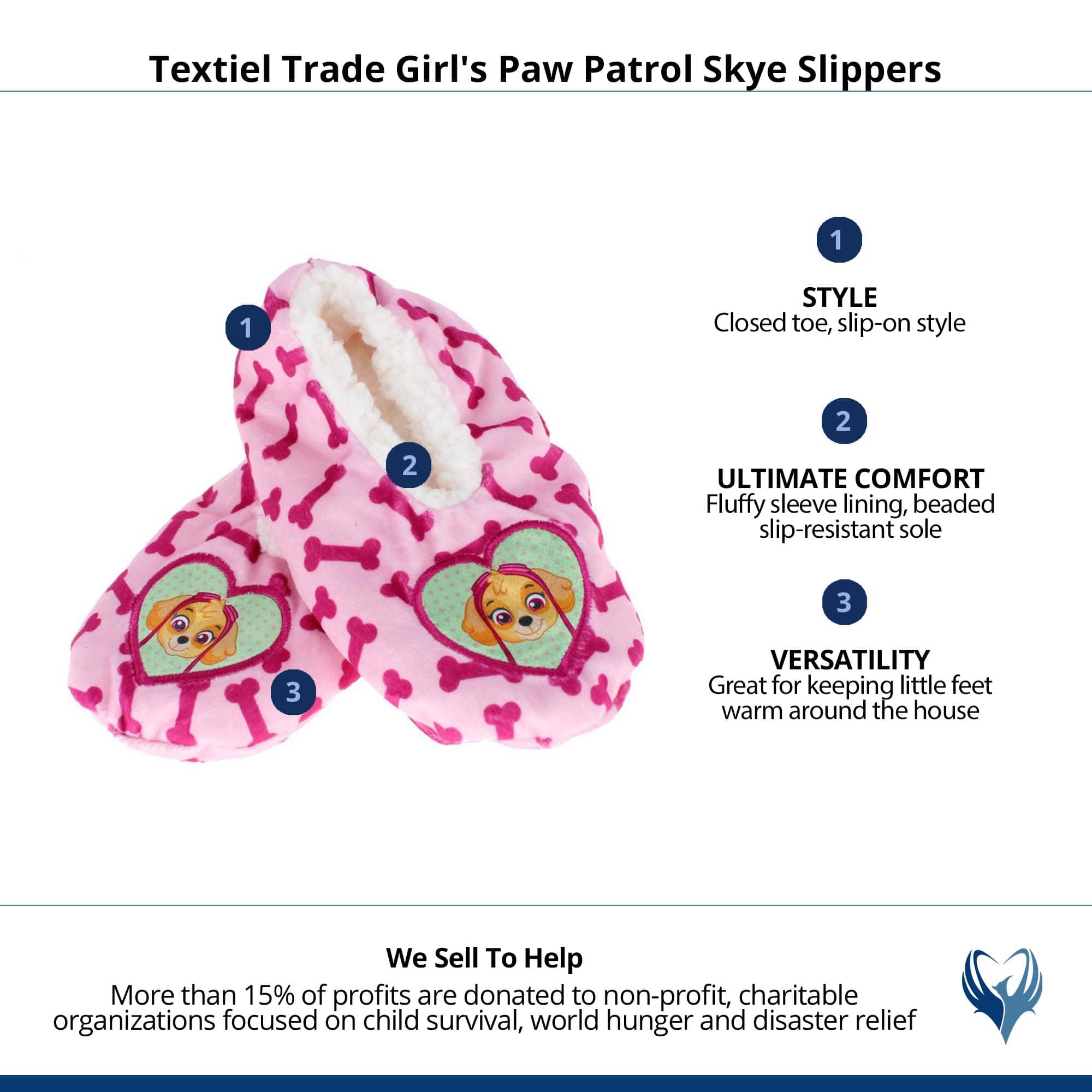 Textiel Trade Girl's Paw Patrol Skye Slippers - Pink