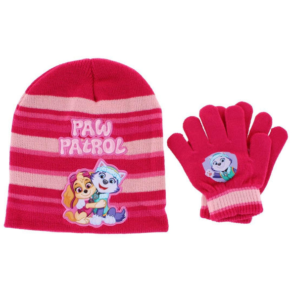 Girl's One Size Paw Patrol Skye & Everest Winter Beanie and Gloves Set