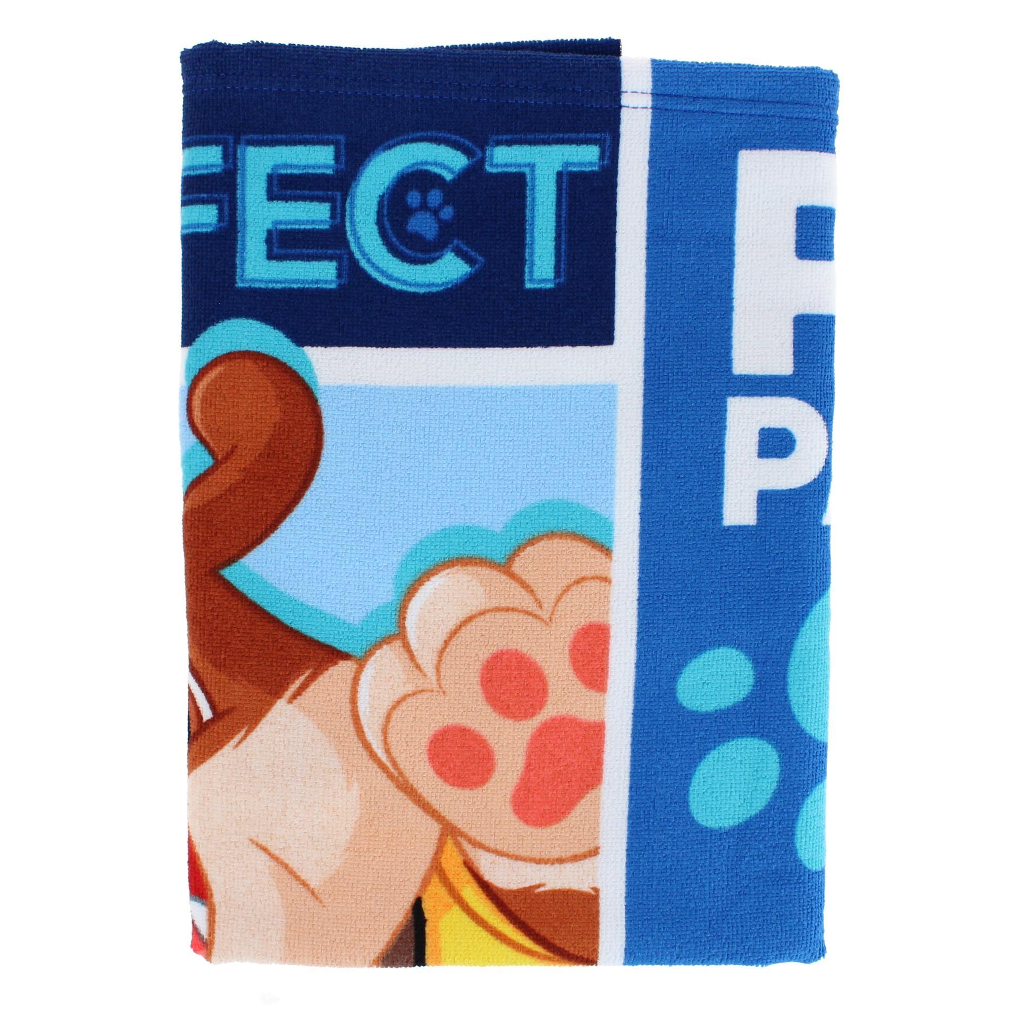 Textiel Trade Kids' Paw Patrol Chase Marshall and Rubble Beach Towel - Blue