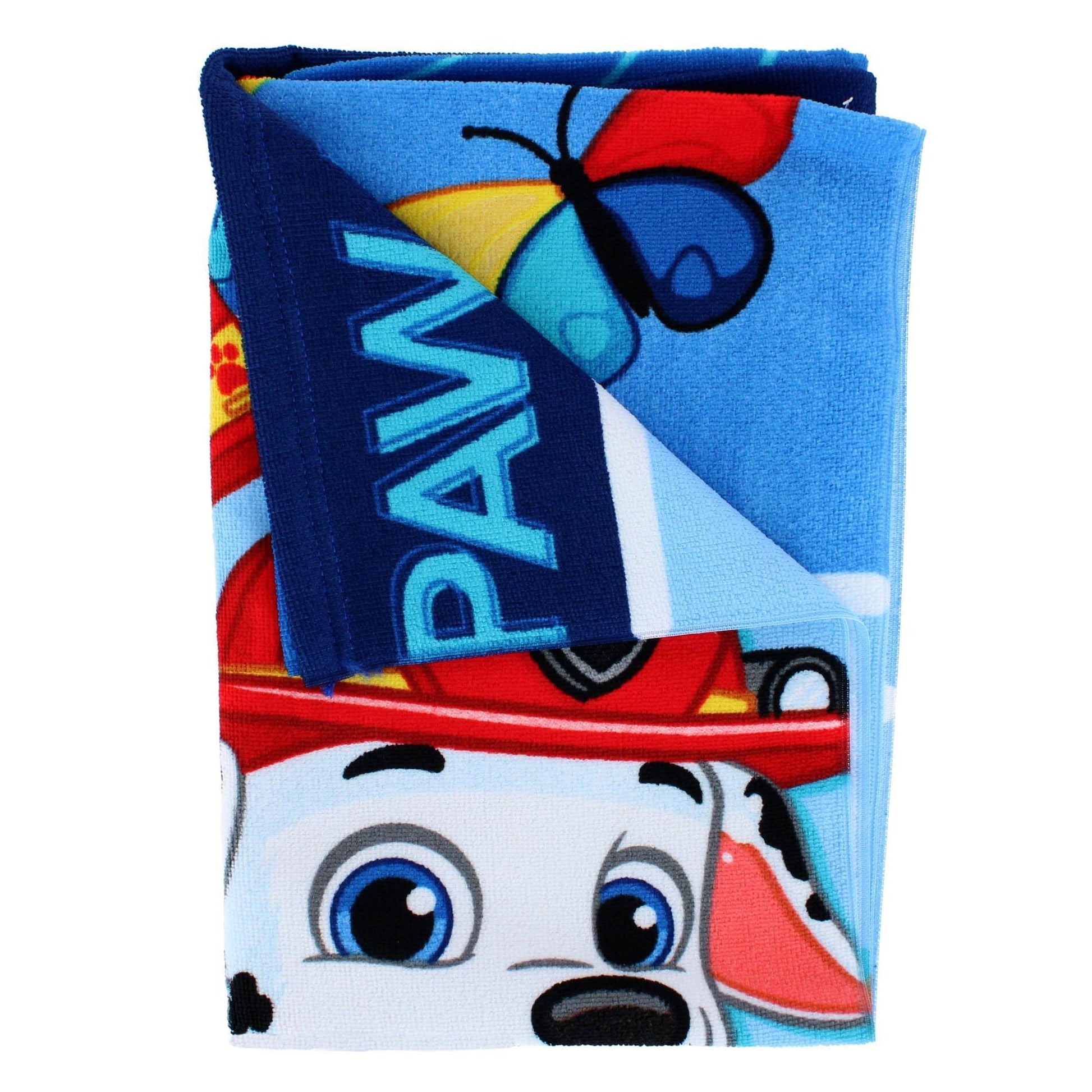 Textiel Trade Kids' Paw Patrol Chase Marshall and Rubble Beach Towel - Blue