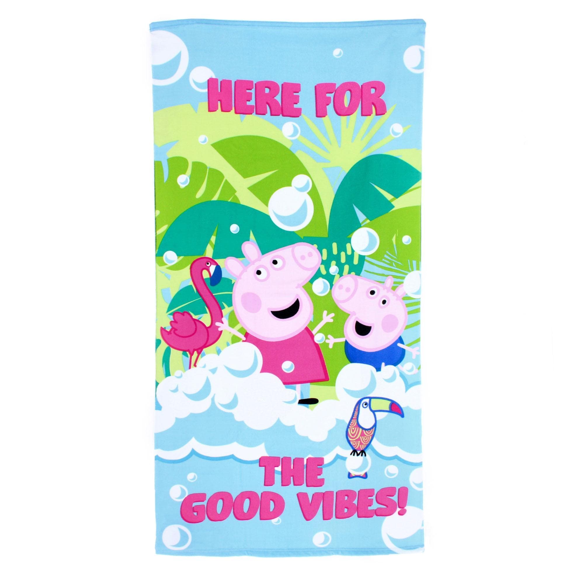 Textiel Trade Girl's Peppa Pig and George Beach Towel - Multi