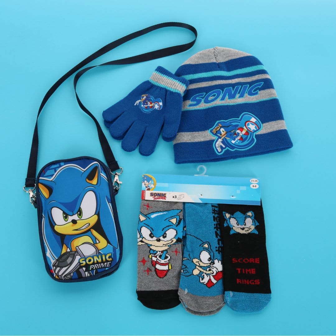 Textiel Trade Boys Sonic the Hedgehog Crossbody Phone Bag - Navy