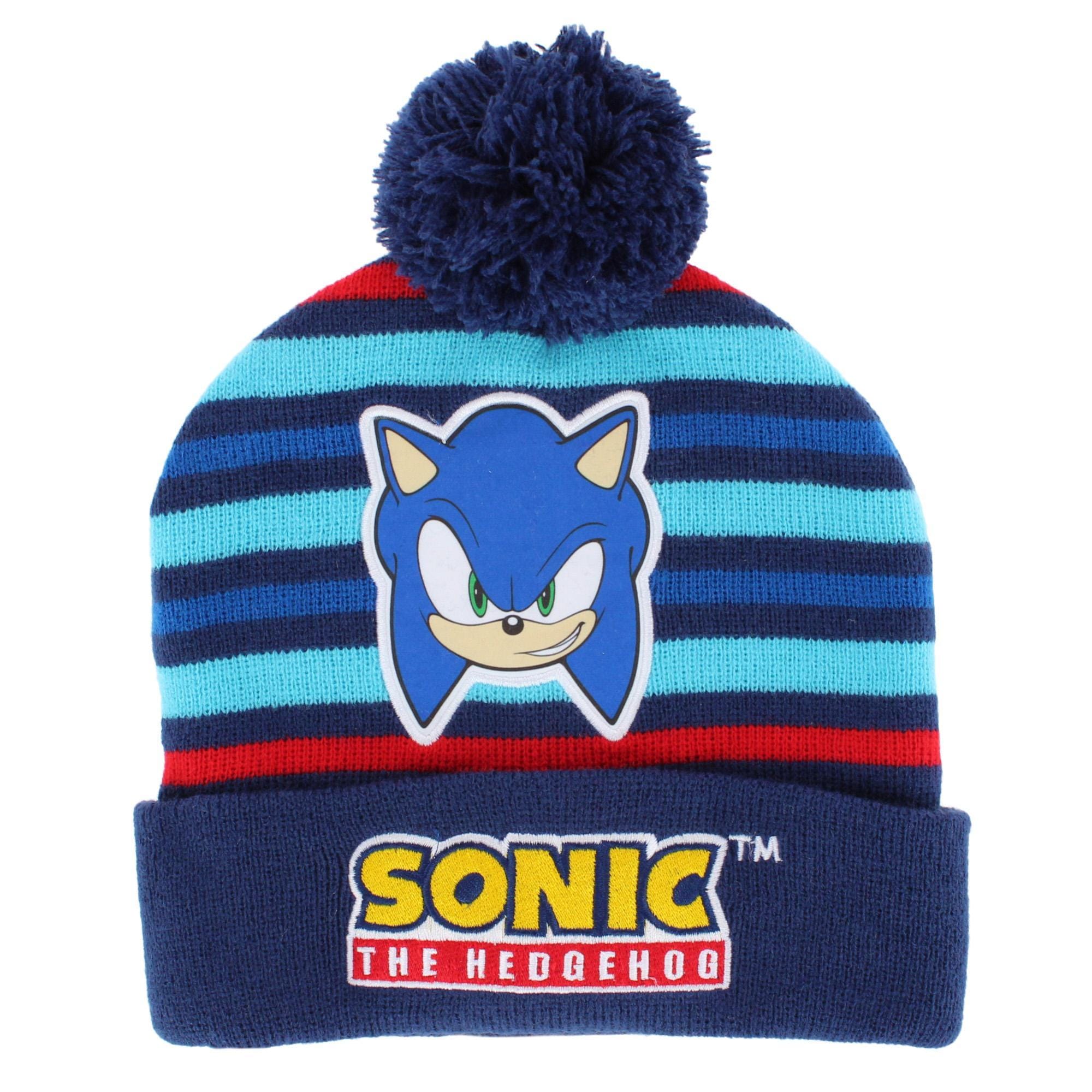 Textiel Trade Kids' Sonic the Hedgehog Striped Beanie Winter Hat