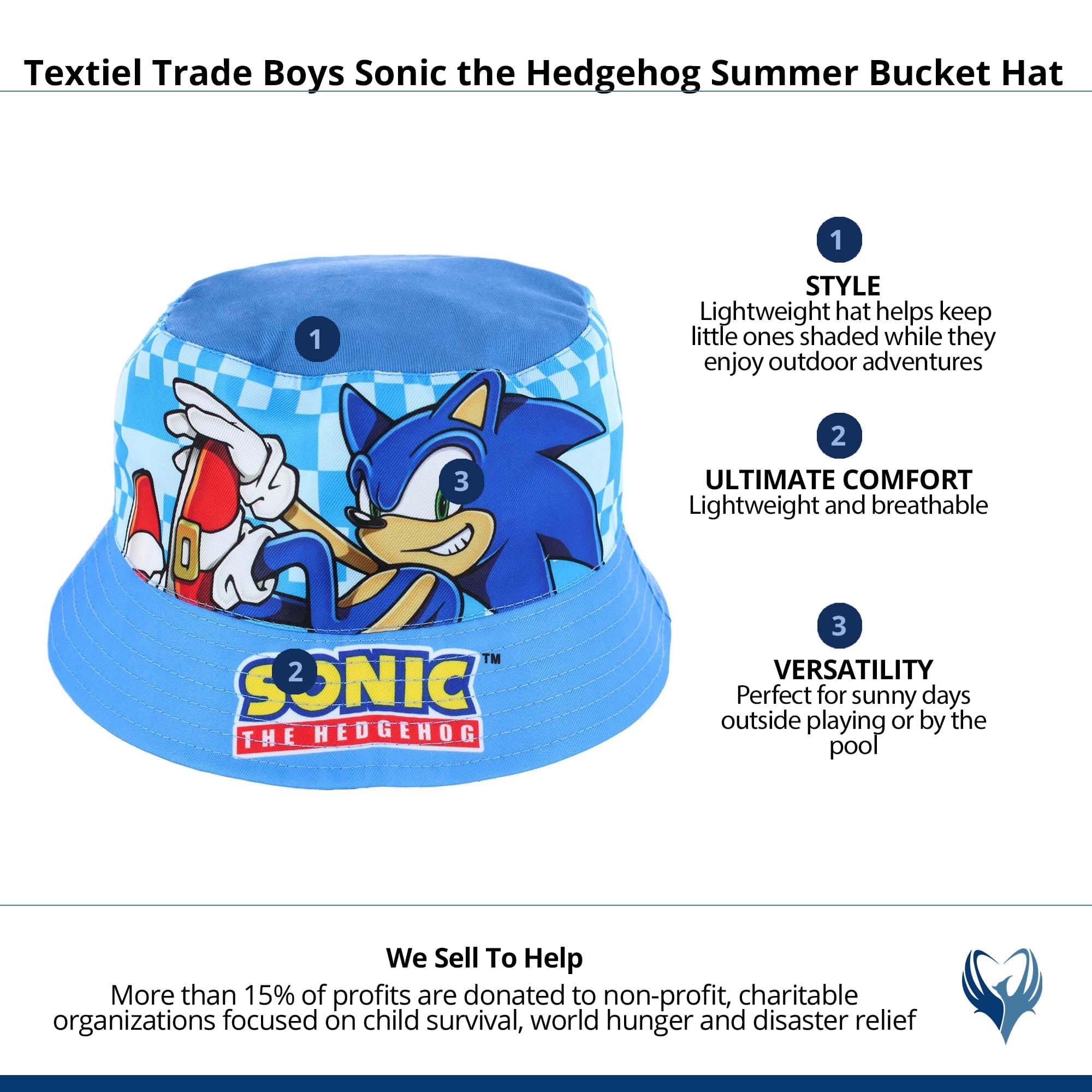 Textiel Trade Boys Sonic the Hedgehog Summer Bucket Hat - Blue