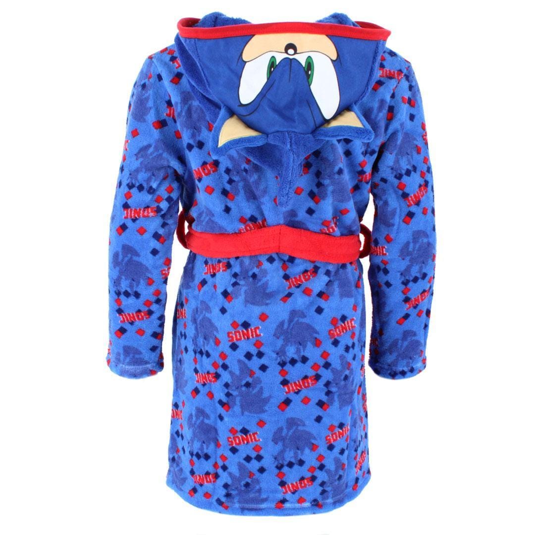Textiel Trade Boy's Sonic the Hedgehog Hooded Bath Robe - Blue
