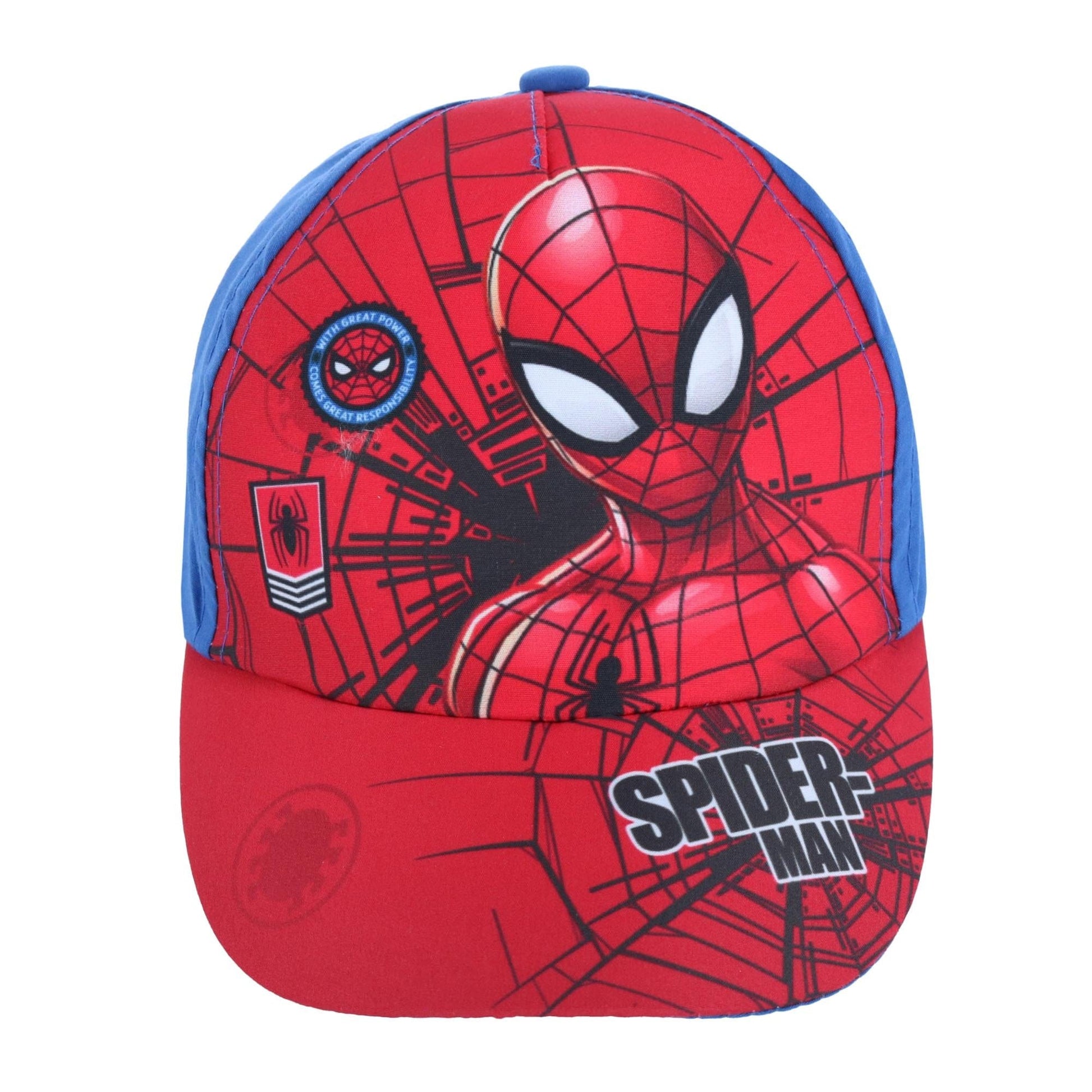 Textiel Trade Boy's Spiderman Come Great Responsibility Cap - Light Blue