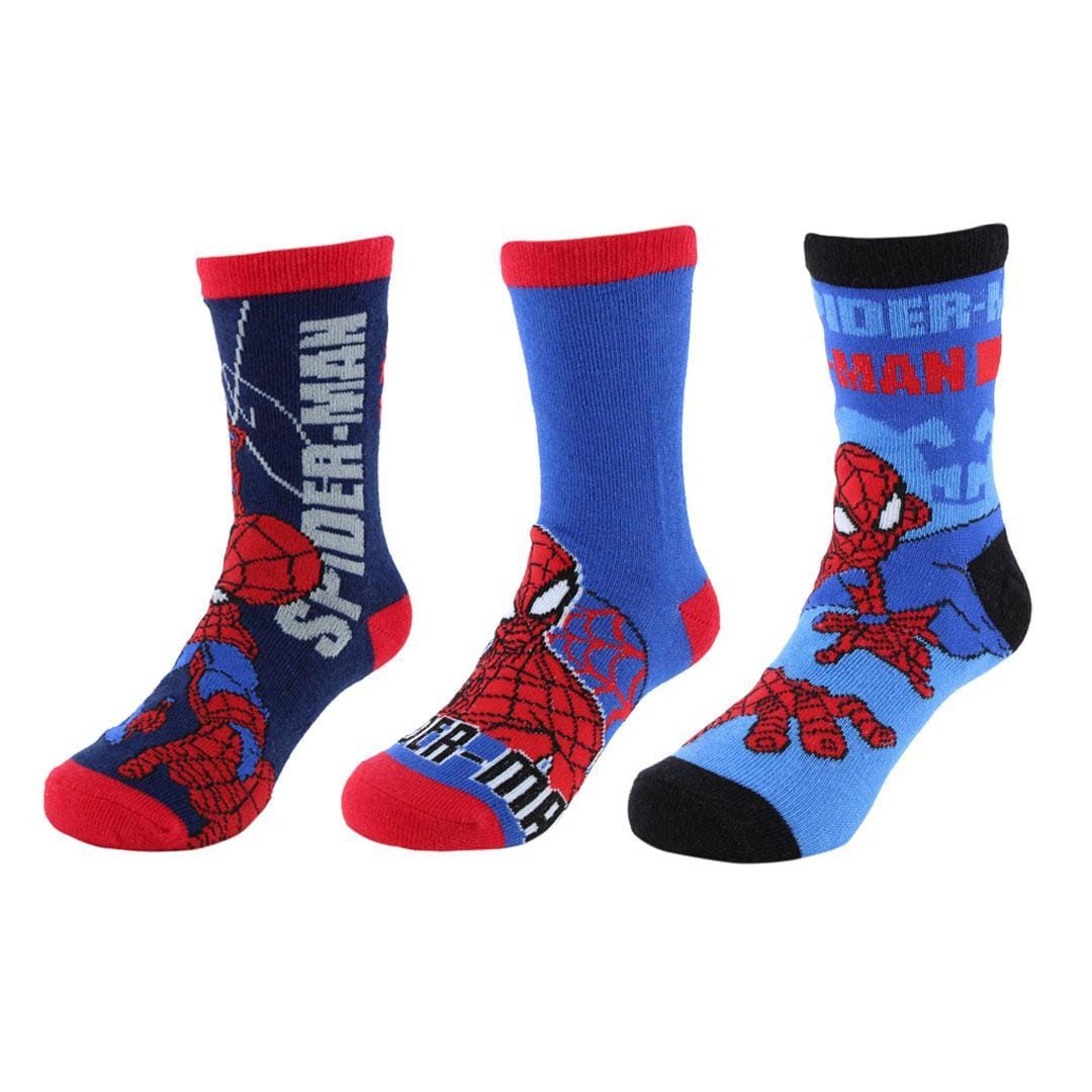 Textiel Trade Boy's Marvel Spider Man's New Day Novelty Socks (3 Pairs) - Blue