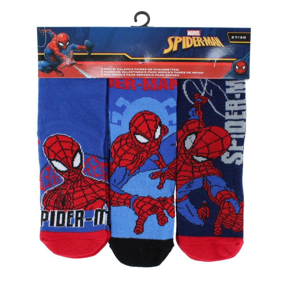 Textiel Trade Boy's Marvel Spider Man's New Day Novelty Socks (3 Pairs) - Blue