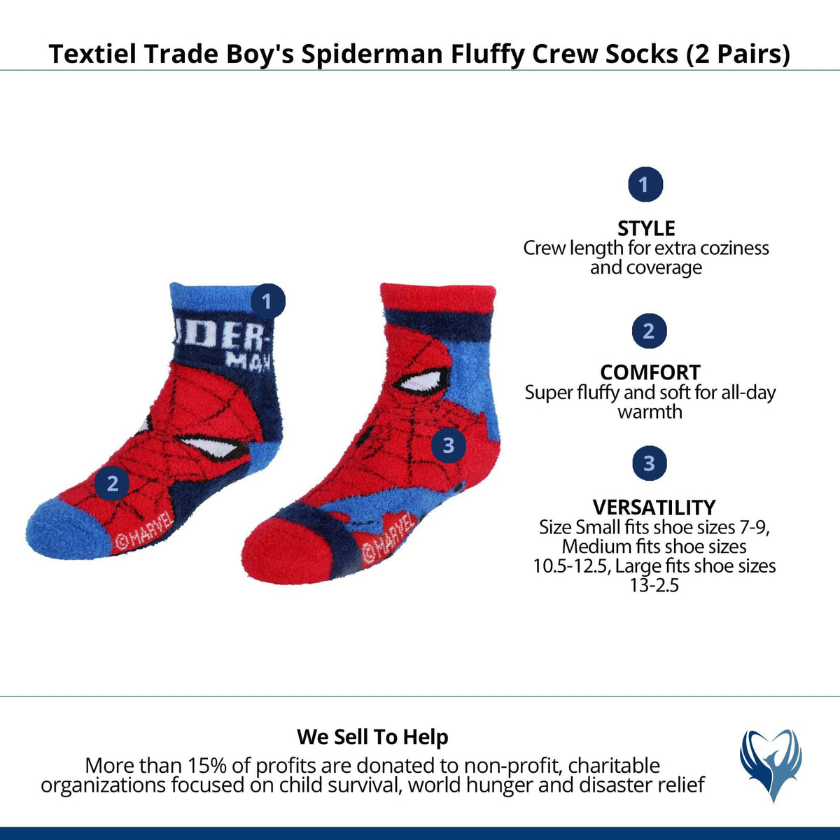 Textiel Trade Boy's Spiderman Fluffy Low Cut Socks (2 Pairs) - Red