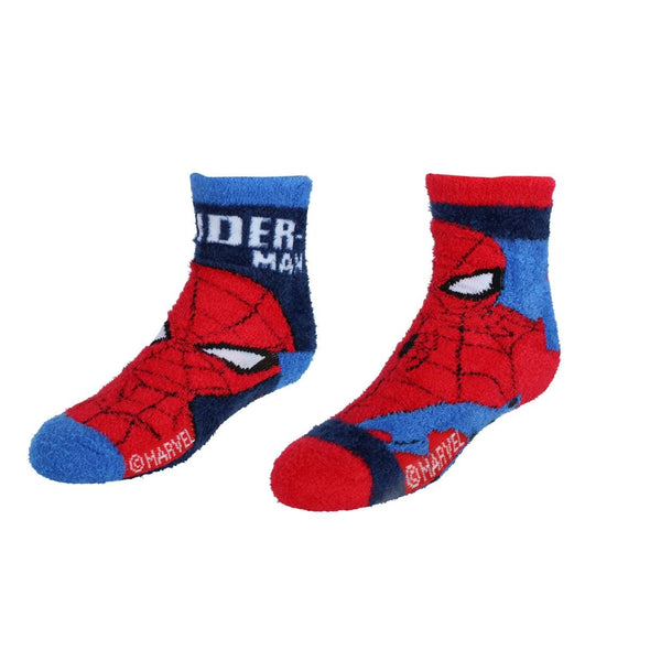 Boy's Spiderman Fluffy Crew Socks (2 Pairs)