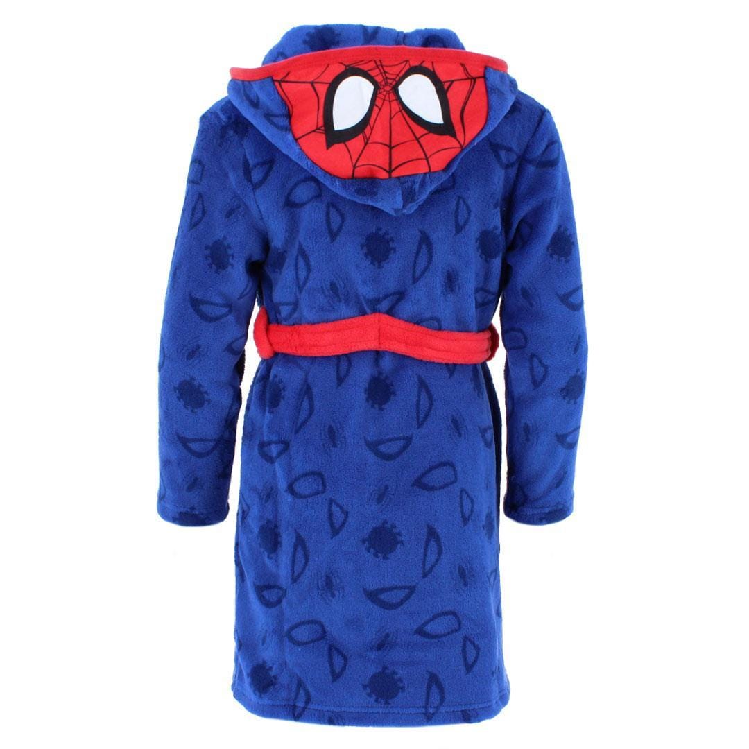 Textiel Trade Boy's Spiderman Hooded Plush Bathrobe - Blue
