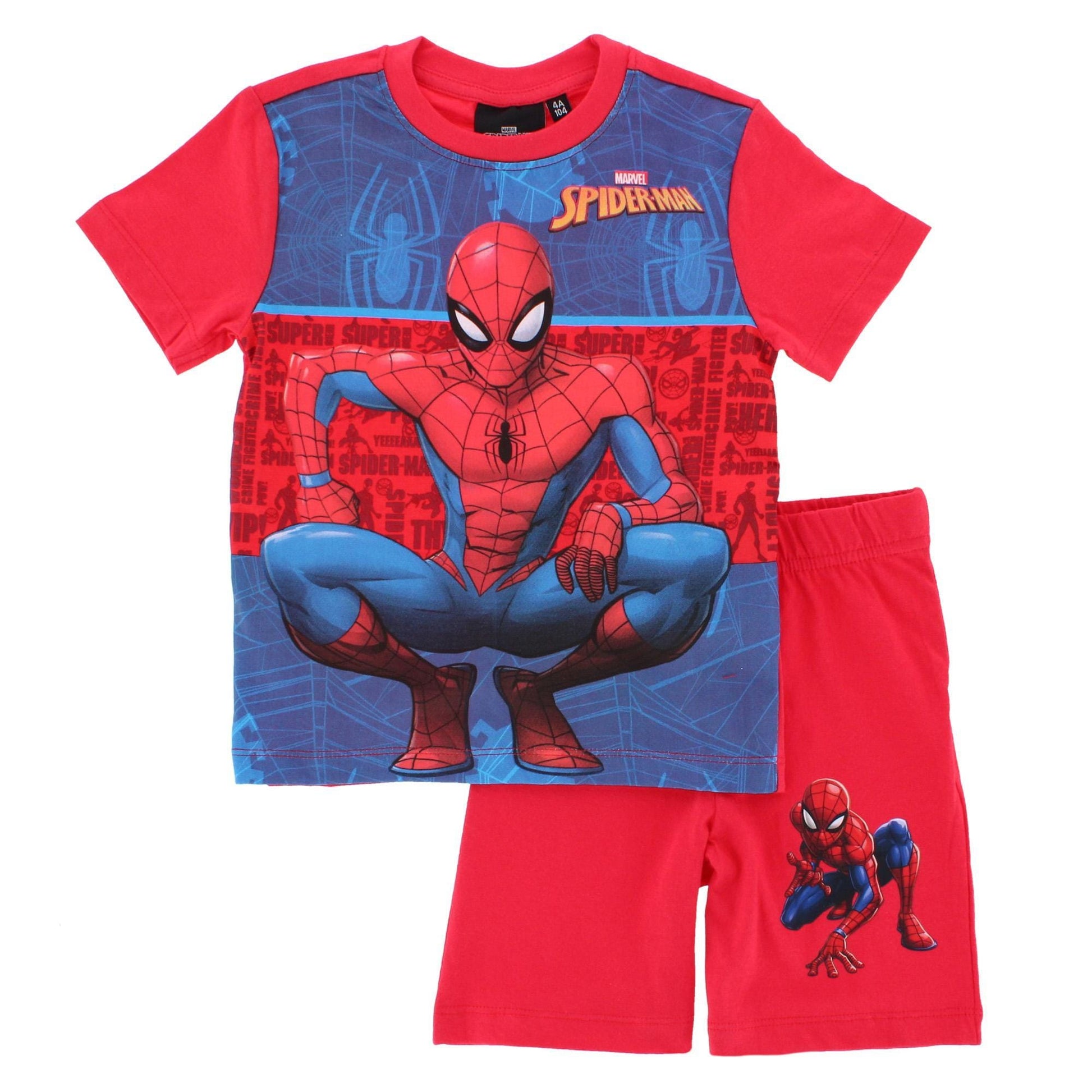 Textiel Trade Boys Spiderman Short Pajama Set - Red