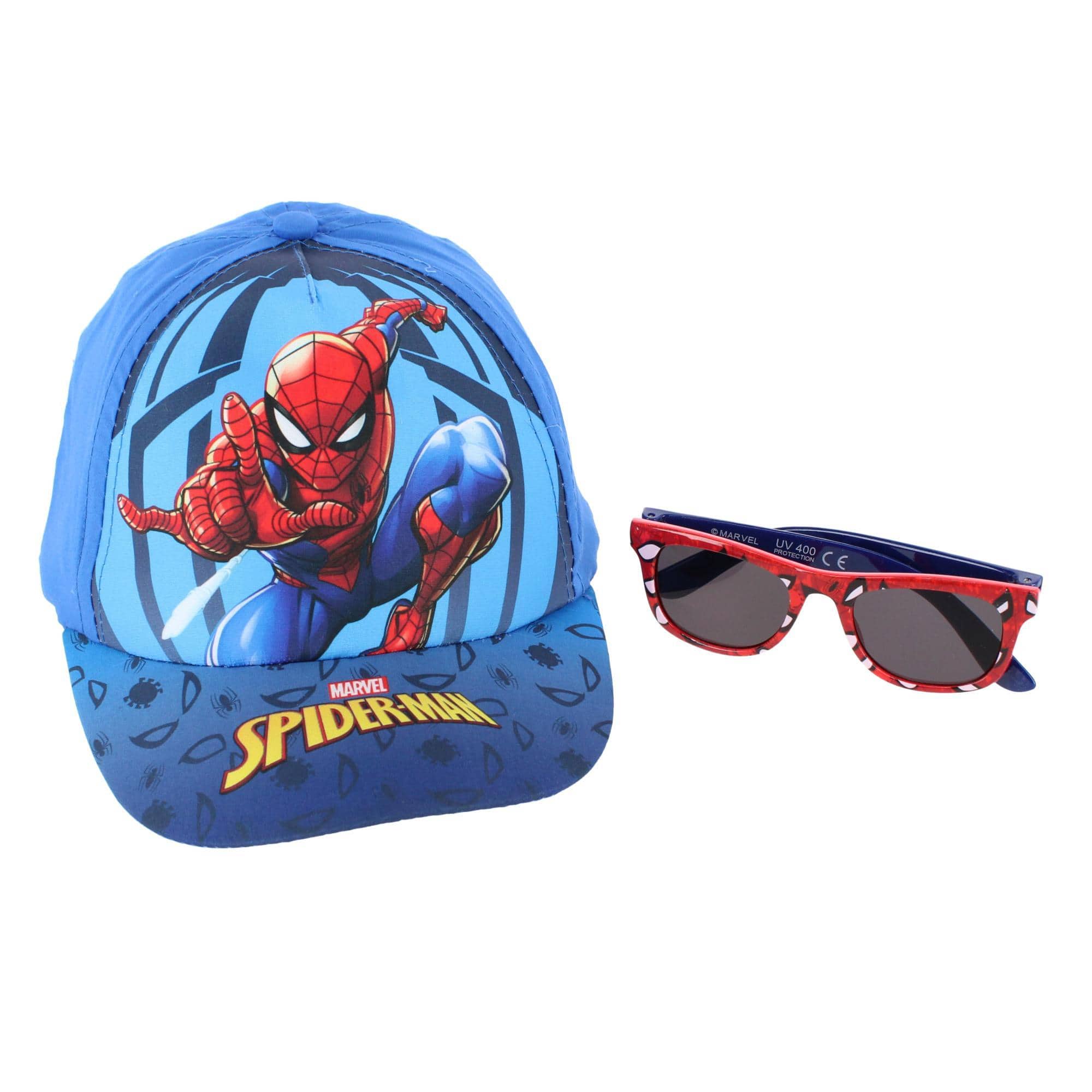 Textiel Trade Boy's Spiderman Baseball Hat & Sunglasses Set - Blue