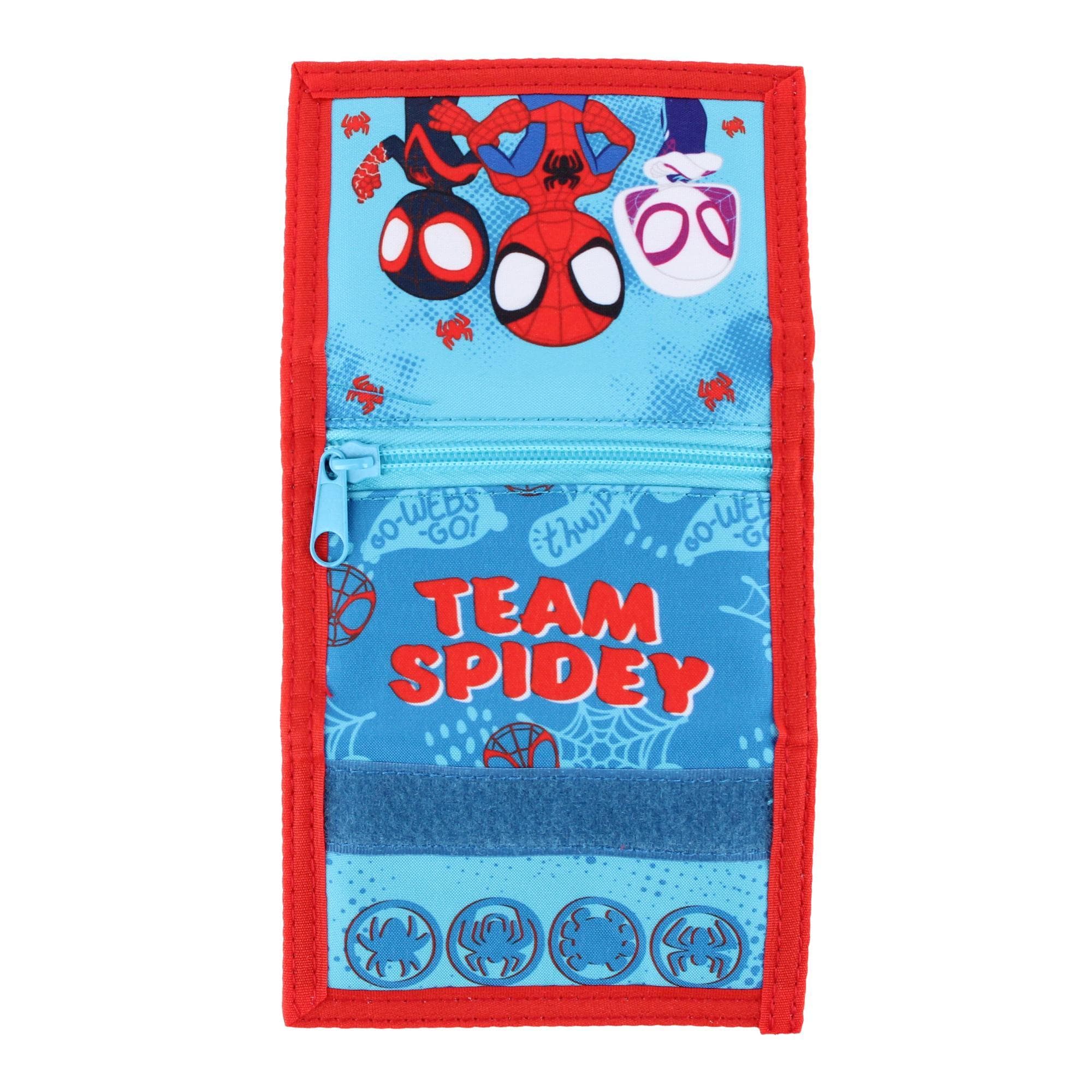 Textiel Trade Kid's Marvel Spiderman Multiverse Team Spidey Tri-Fold Wallet - Blue