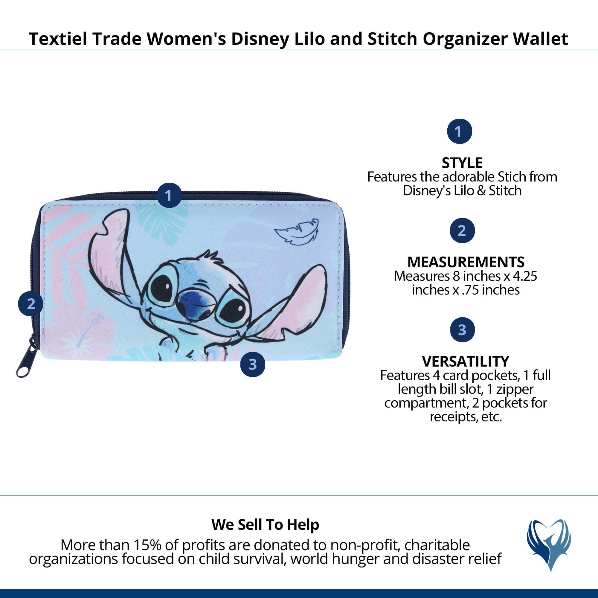 Textiel Trade Women's Disney Lilo and Stitch Organizer Wallet - Blue