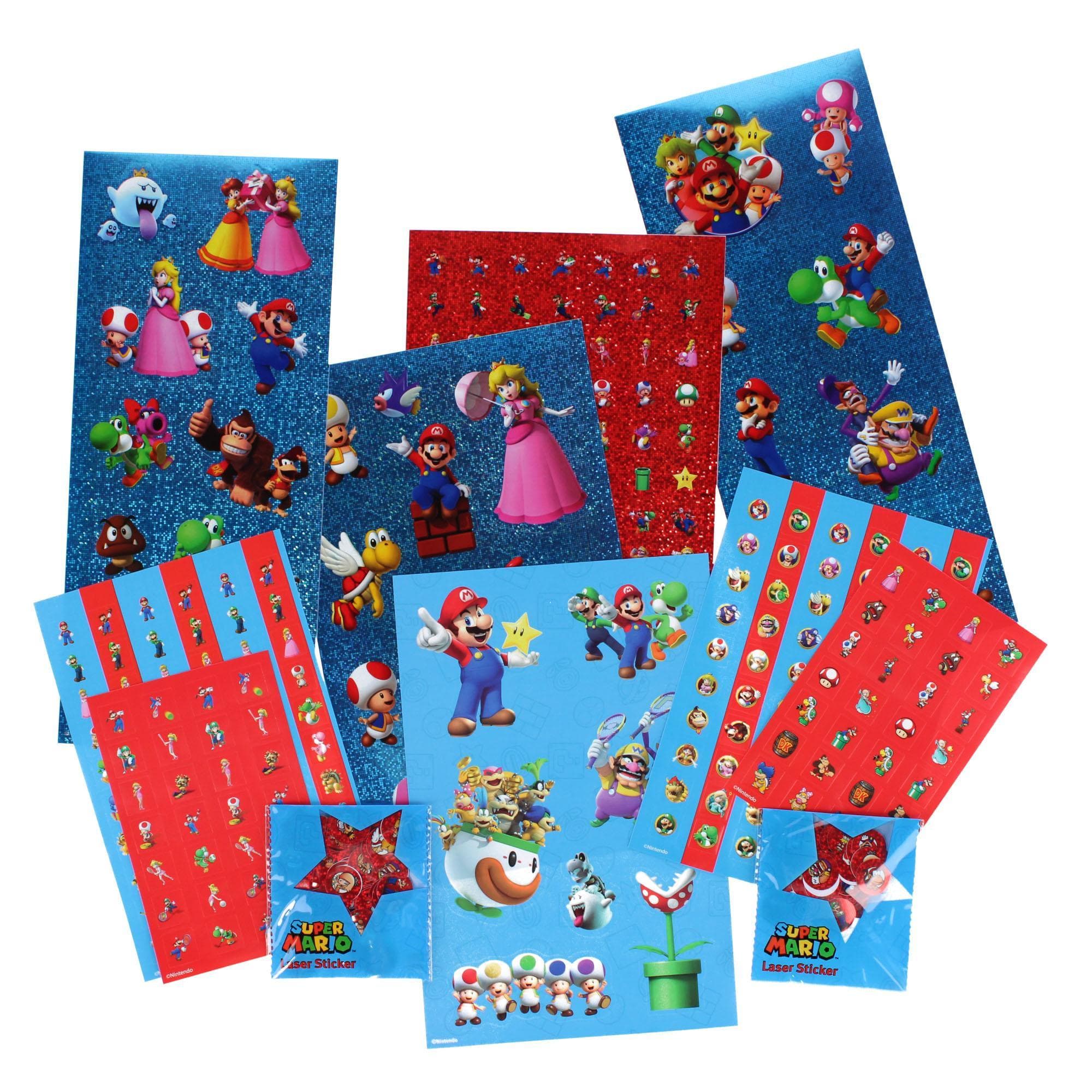 Textiel Trade Kid's Super Mario Brothers 500 Piece Sticker Set - Multiple