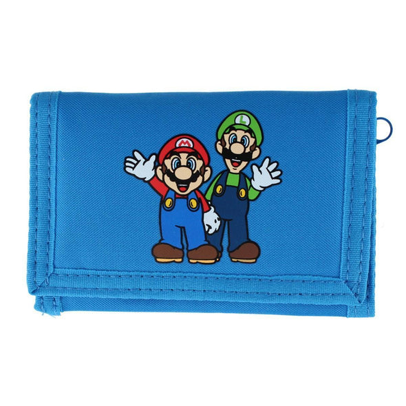 Kid's Nintendo Super Mario Brothers Tri-Fold Hook and Loop Closure Wallet