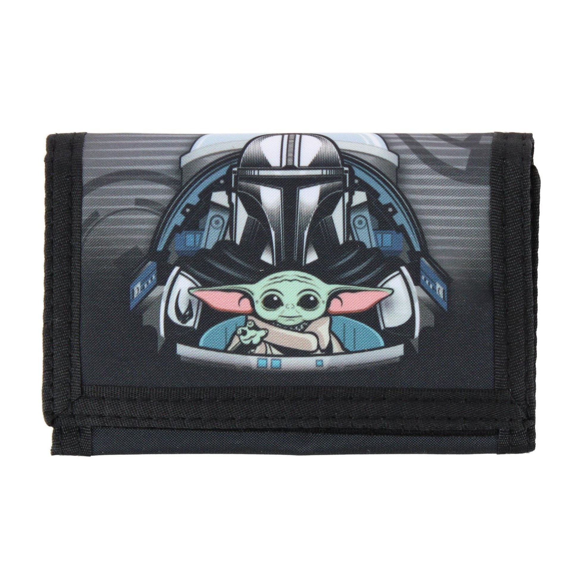 Textiel Trade Disney's Kid's Mandalorian & Grogu Tri-Fold Wallet - Black