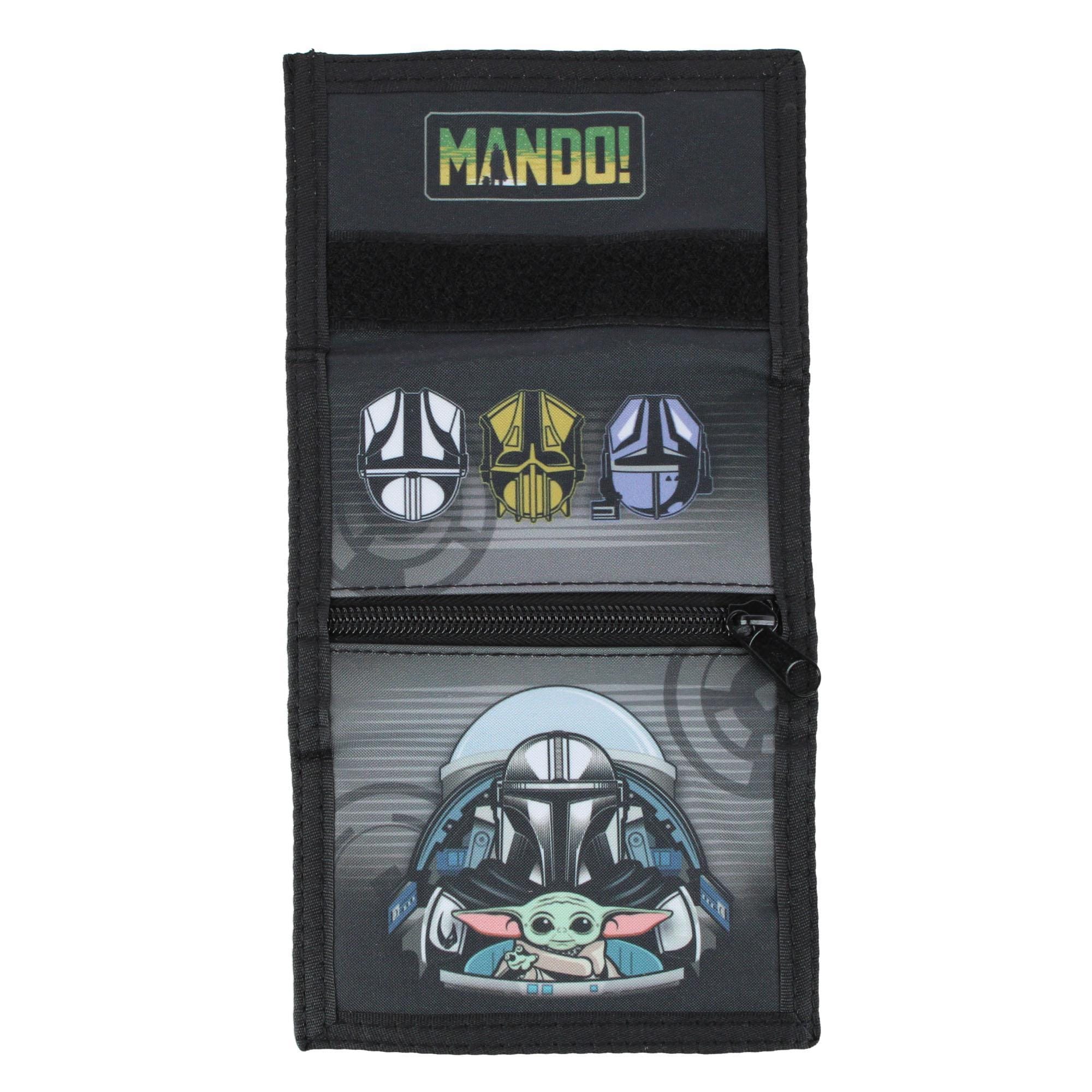 Textiel Trade Disney's Kid's Mandalorian & Grogu Tri-Fold Wallet - Black